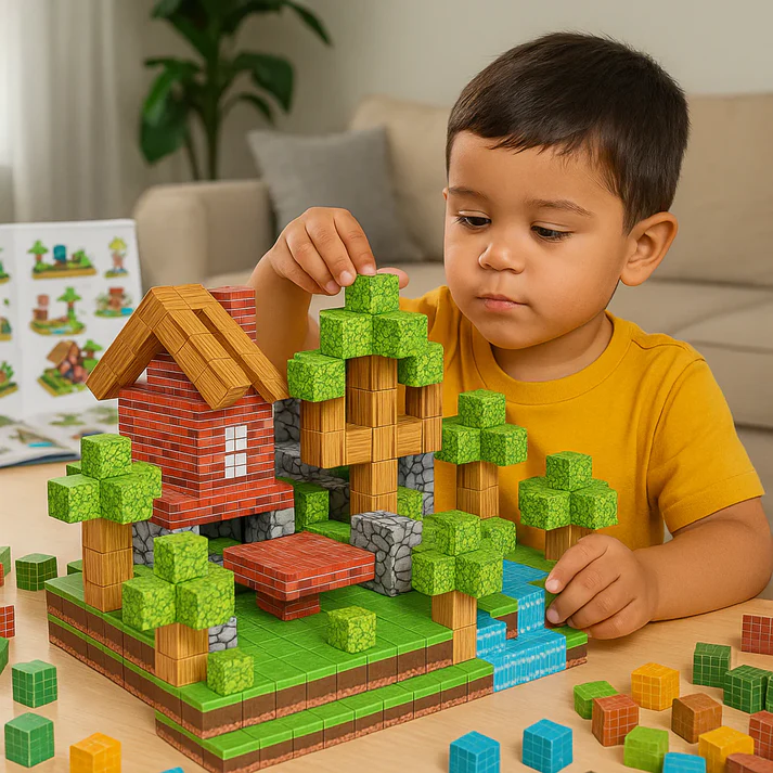 BLOQUES MAGNÉTICOS MINECRAFT® (75 PIEZAS)