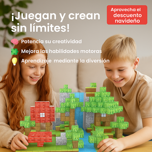 BLOQUES MAGNÉTICOS MINECRAFT® (75 PIEZAS)